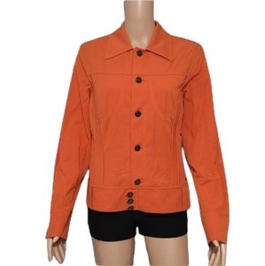 Betty Barclay Women’s Orange Button Up Designer Collared‎ Jacket Size 36. Medium